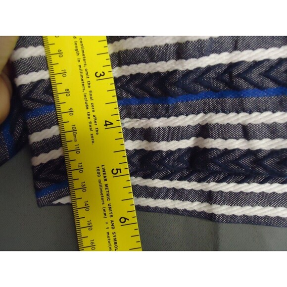 Land's End Low Rise Textured Shorts Horizontal Blue/White Striped Womens Size 18 - Picture 7 of 8